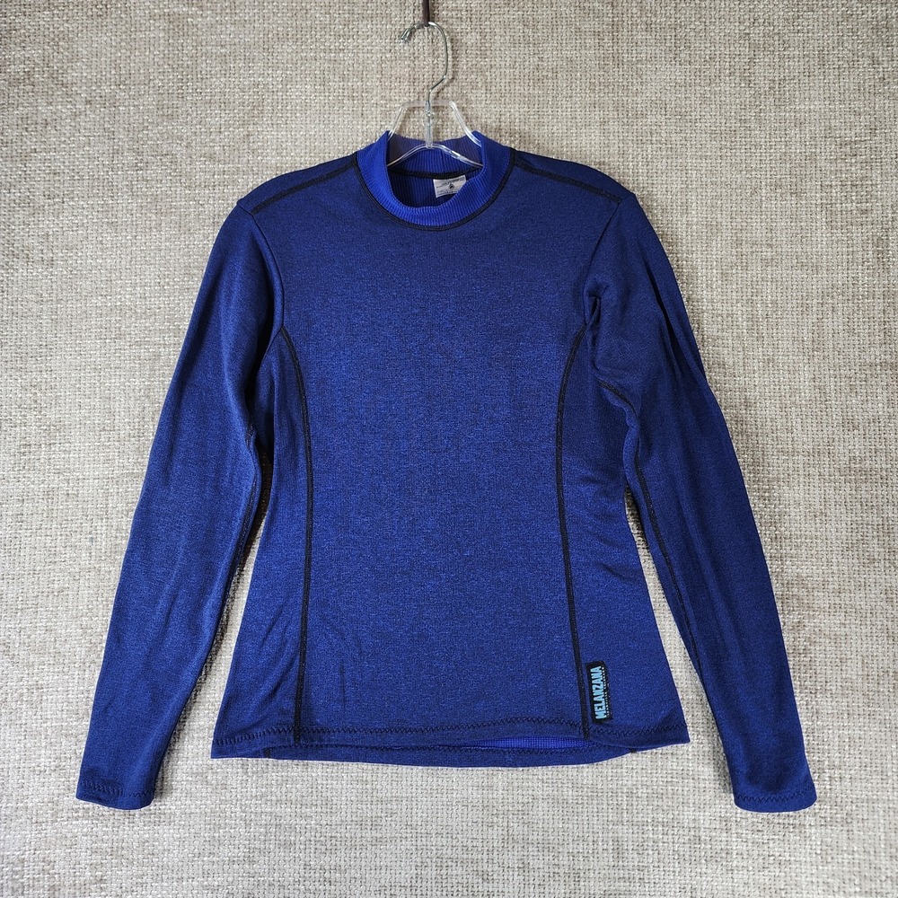 Melanzana‎ Micro Grid Long Sleeve Thermal Shirt Womens S Blue Baselayer